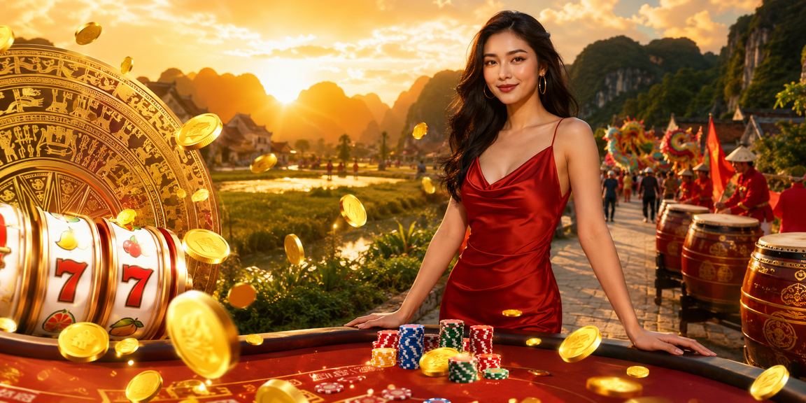 Người dùng tại Ninh Bình chơi slot game trong không khí lễ hội mùa xuân rực rỡ